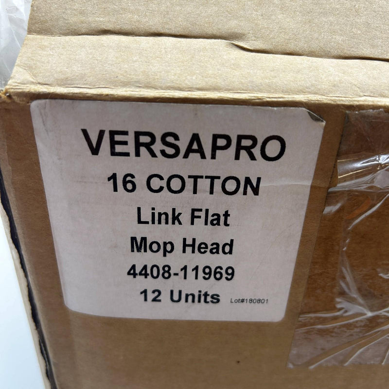 Cotton Lie Flat Mop Head 1/4" Threaded Bolt 16oz Versapro 4408-11969 12pk/Case 2