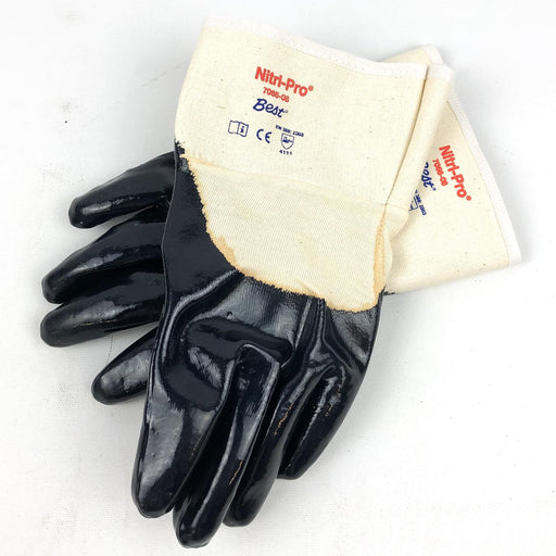 12 Pairs Palm Coated Gloves Medium Reinforced Safety Cuff Nitrile Showa 7066-08 1