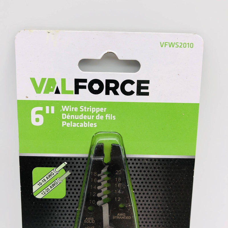 ValForce VFWS2010 Wire Stripper 6" Industrial Heavy Duty 10-18 AWG 12-20 AWG 2