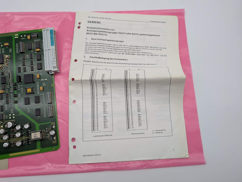 Siemens 6ES5466-4UA11 SIMATIC S5 AI466 High Speed Analog Input Module 16/8 CH