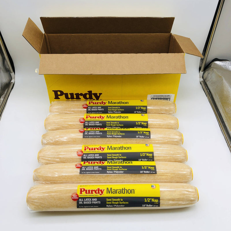 Purdy 144602183 Paint Roller Cover 1/2in Nap by 18in Semi Smooth-Rough 6 Pack 8