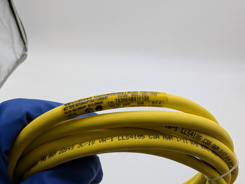 Woodhead 703000B01F120 Quick Connect Sensor Cable 3 Pin Female to Bare 12 Feet 4