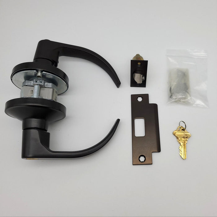 PDQ Door Lever Entry Lock Oiled Bronze 2-3/4" Backset GP182 BNS US10B SC Keyway 2