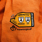 TenActiv S18TAGOFN Work Glove Sz 11 2XL Hi Vi Orange 18Ga Foam Nitrile 2 Pairs 2