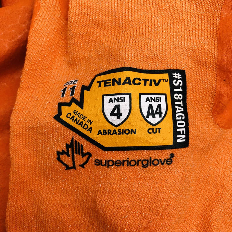 TenActiv S18TAGOFN Work Glove Sz 11 2XL Hi Vi Orange 18Ga Foam Nitrile 2 Pairs 2
