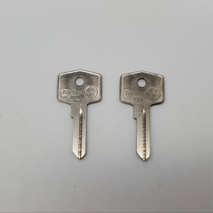 2x Taylor S71B 62FS Key Blanks Fits Some British Union Vehicles Nickel Plated 3