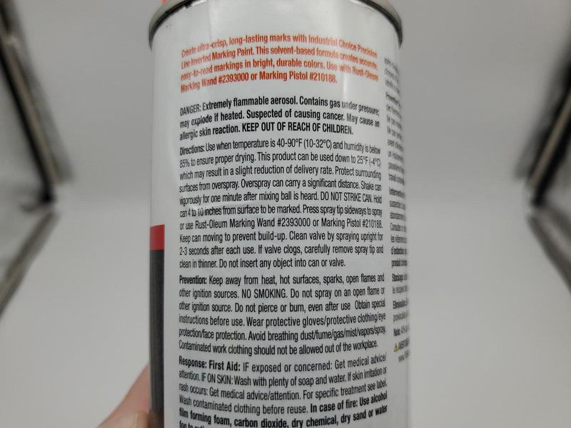 Rust-Oleum Inverted Marking Spray Paint Flourescent Orange 17oz Can Pack of 2 4