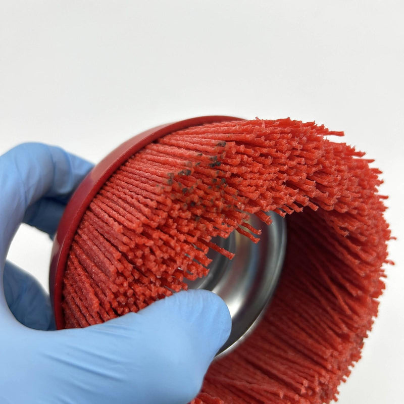 Langeman Cup Brush 6inch Nylon Filament 5/8-11 Thread 2500 Max RPM Lot of 5 3