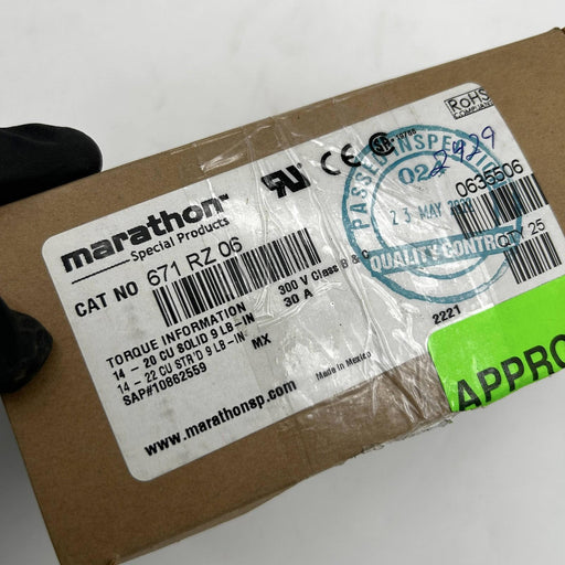 Marathon Special Products 671-RZ-06 Connector Barrier Strip PN 0635506 Pk of 25 2
