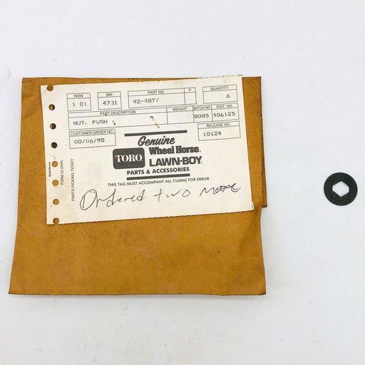 Lawn-Boy 924877 Push Nut OEM New Old Stock NOS Open 1