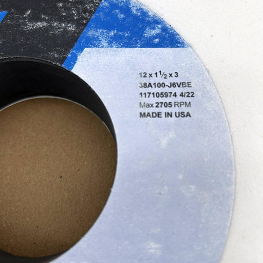 Norton 66253188986 Grinding Wheel 12in x 1-1/2 x 3 Type 1 White 38A100-J6VBE 2