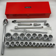 Proto J55104 Socket Set 3/4" Drive 29 Pieces 12 Point SAE Chrome Finish w Case 1