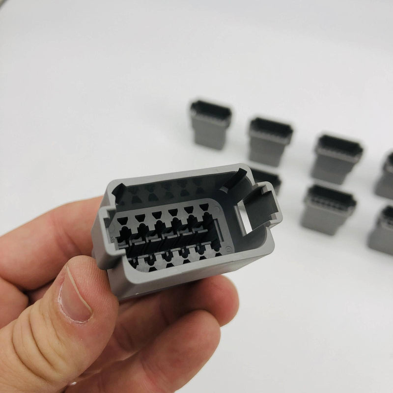 TE Connectivity DT04-12PA Receptacle 12 Pin Grey Wire to Wire Crimp Pack of 10 3