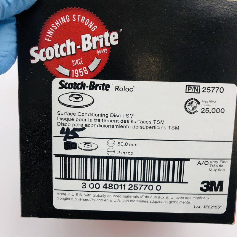 3M Scotch Brite 25770 Disc 2in x NH Roloc TSM SF Conditioning A/O Very Fine 45pk 2