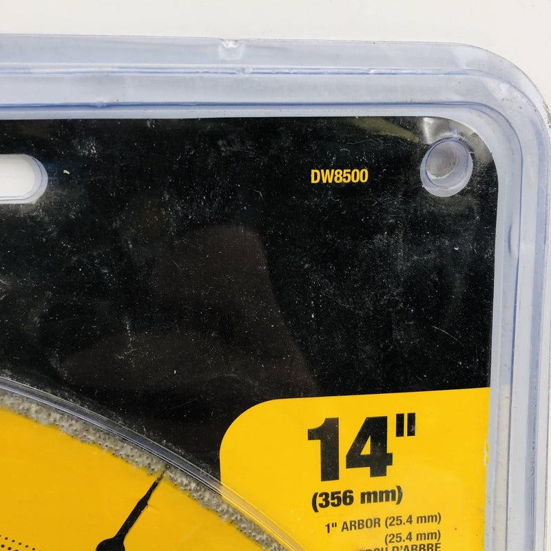 Dewalt DW8500 Circular Chop Saw Blade 14" w 1" Arbor Diamond Edge Metal Cutting 5