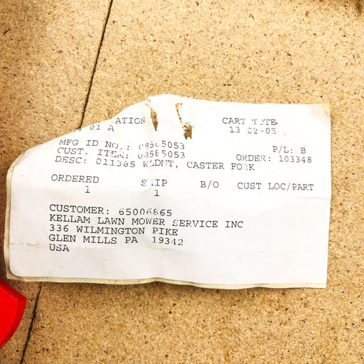 Ariens Gravely 08585053 Weldment Caster Fork OEM NOS Replaces 011385 Red 2