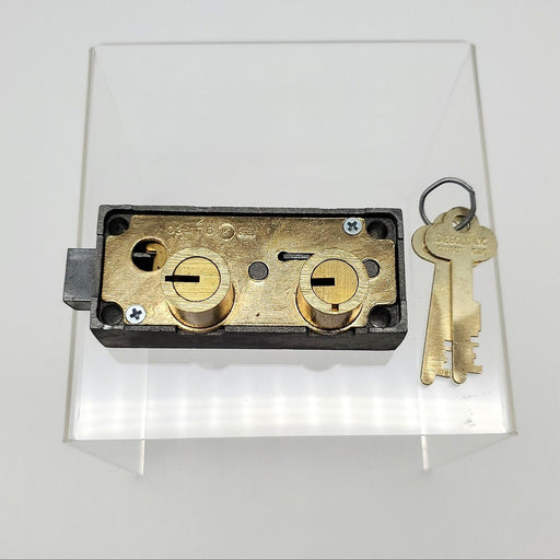 Diebold 175-45 Safe Deposit Box Lock Right Handed 2 Renter Keys Satin Brass NOS 1