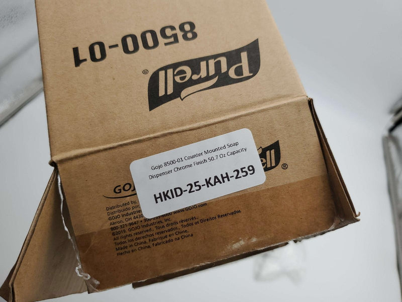 Gojo 8500-01 Counter Mounted Soap Dispenser Chrome Finish 50.7 Oz Capacity 7