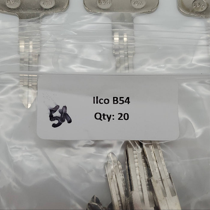 5x Ilco B54 Key Blanks For Some Older Isuzu & GM Imports Nickel Plated NOS 4