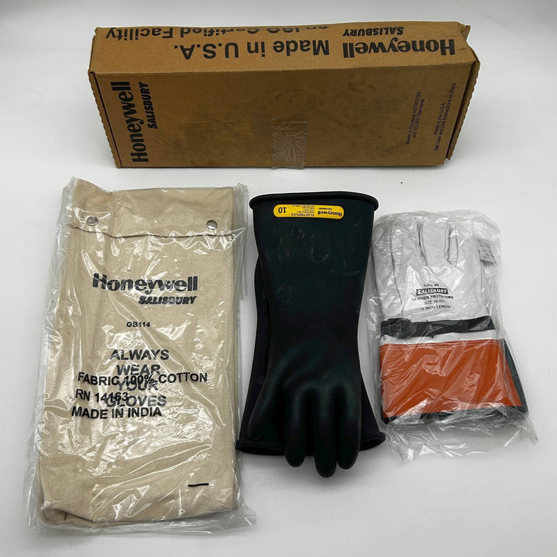 Salisbury by Honeywell GK214B Lineman's Glove Kit Class 2 Black Rubber 14" Sz 10