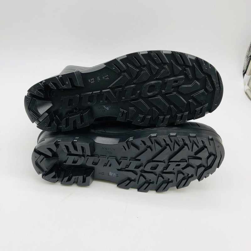 Dunlop 86775 Rubber Rain Boots Men 11/Women 13 Plain Toe Black 14in Lightweight 8