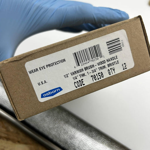 10pk Osborn 70150 Varnish Paint Brush Bristle Wood 1/2 BS X 1/4” Th X 1-3/4” Trm 2