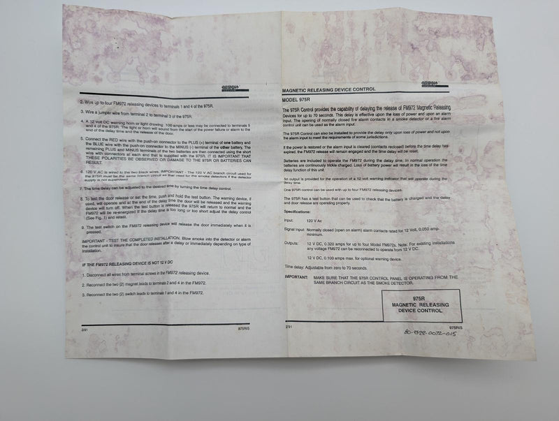 Rixson Firemark 975 Magnetic Releasing Device Time Delay Control Unit 0-45 Secs 9