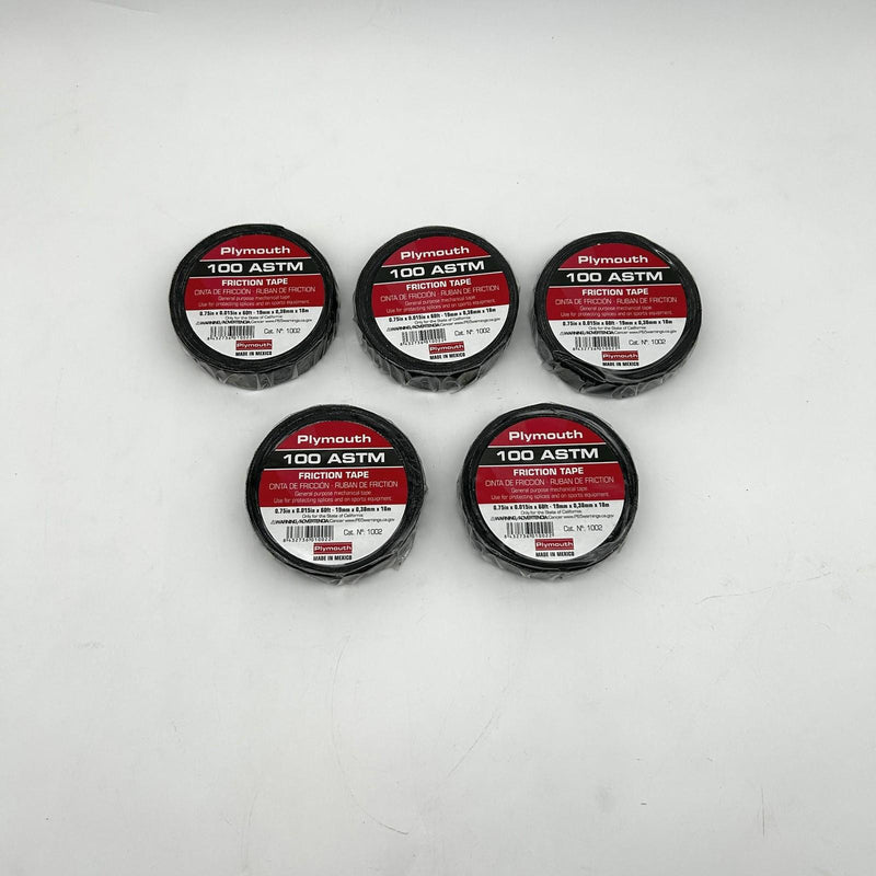 Plymouth 100 ASTM Mechanical Friction Tape .75in x .015in x 60ft Cat No 1002 5pk 9