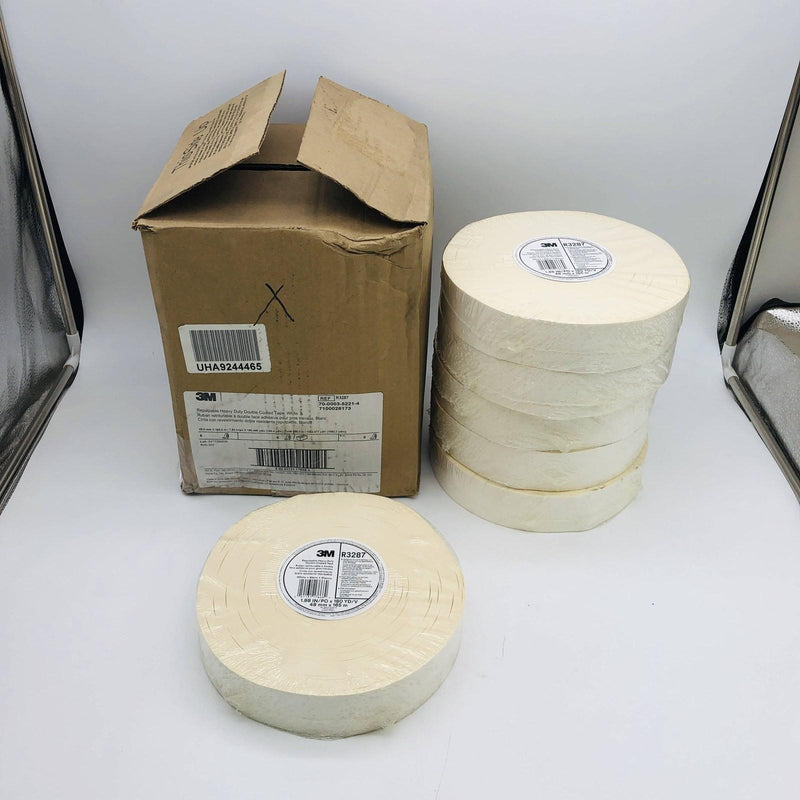 3M 17666 Repulpable Double Coated Tape Heavy Duty R3287 White 48mmx165m 6 Rolls 8