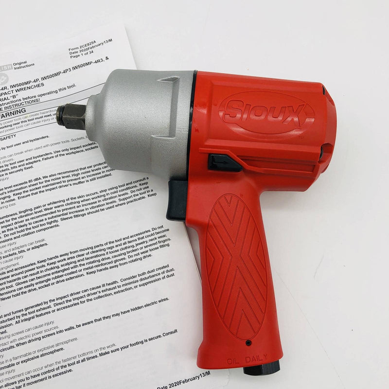 Sioux IW500MP-4R Pneumatic Impact Wrench 1/2" 9400 RPM 780 ft.-lb. Max Torque 8