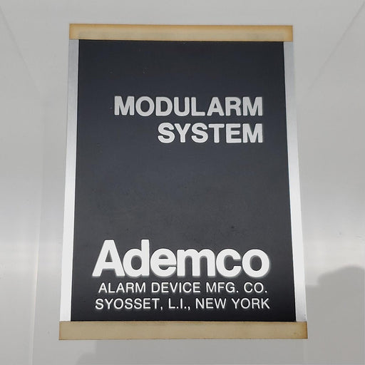 Ademco Modularm Nameplate 3-3/4"L x 2-3/4"W Brushed Chrome Inverse Design 1