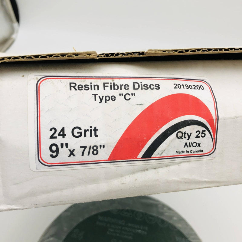 Resin Fibre Discs Type C 9" x 7/8" 24 Grit AL/Ox Abrasives South 02678 25pk 2