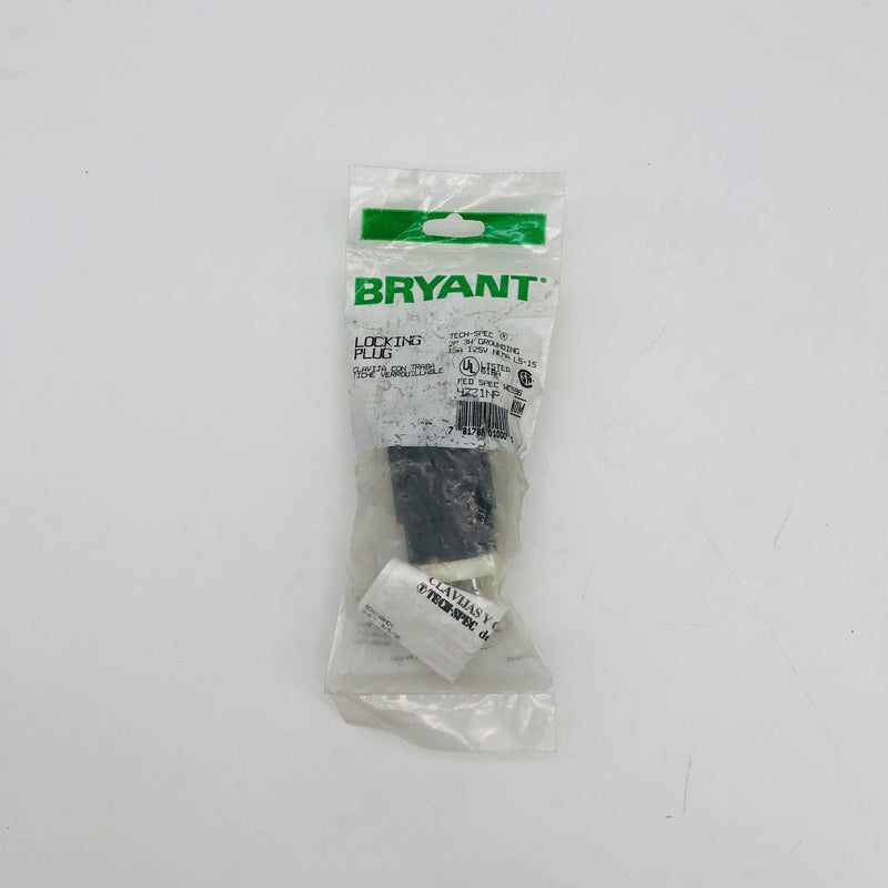 Bryant 4721NP Locking Blade Plug 15A 125 VAC 1-phase 2-pole 3-wire NEMA L5-15 7