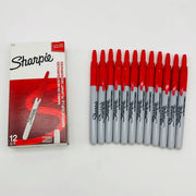 Sharpie 32702 Red Marker Fine Point Retractable No Cap Permanent 12 Count 1