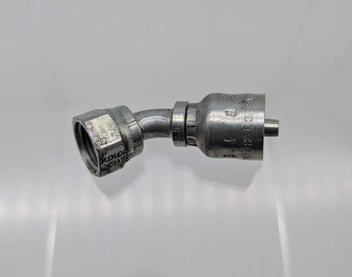 Parker 1J743-6-6 Parkrimp Hose Fitting 3/8" Female ORFS Swivel 45 Deg Elbow 1