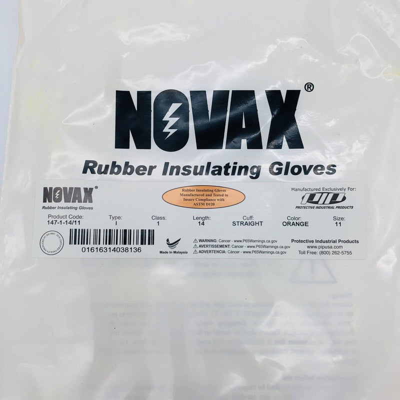 PIP 147-1-14/11 Rubber Insulating Work Gloves Novax Sz 11 Clss 1 Typ I 14in Ora 3