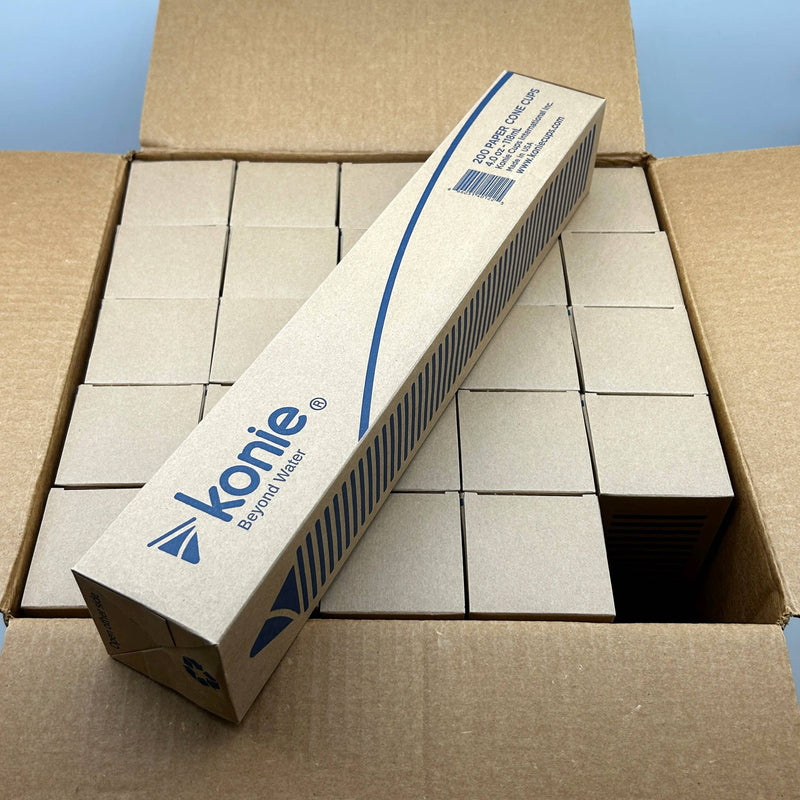 Konie KCI40KR Rolled Rim Paper Cone Water Cups 4 oz White Cold Only 5000/Carton
