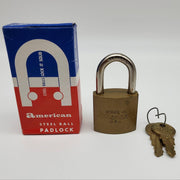 American Lock Padlock AC20 1" L x 5/16" D 1.5" Body Shackle Gold Finish USA Made 3