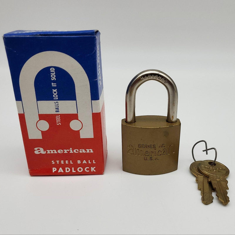 American Lock Padlock AC20 1" L x 5/16" D 1.5" Body Shackle Gold Finish USA Made 3
