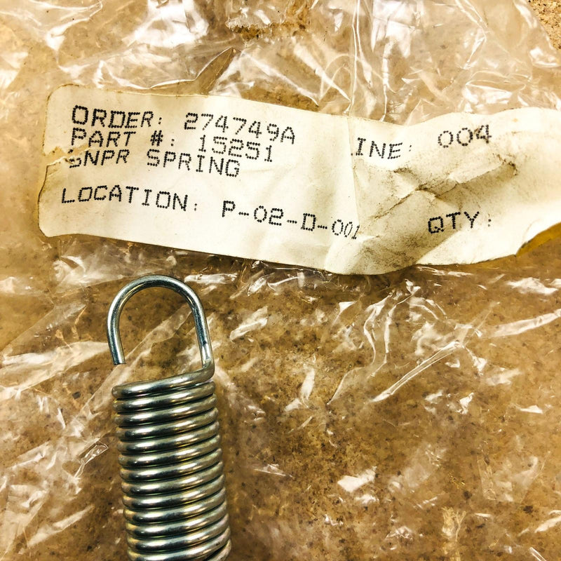 Snapper 15251 Spring OEM NOS Replaced by 7015251YP Clear 2