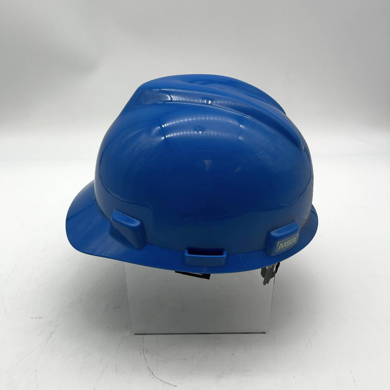 MSA 475359 Hard Hat V Gard Blue Cap Oil Oilfield Refinery Memorabilia Staz-On 9