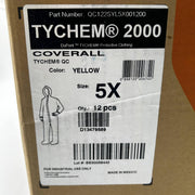 DuPont Tychem 2000 Hazmat Coverall 5XL Hooded Chemical QC122SYL5X001200 12pk 2