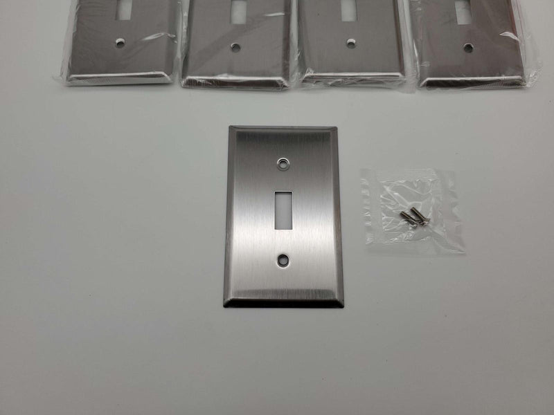 Mulberry Stainless Steel Single Gang Switch Covers 97071 Pack of 5 2