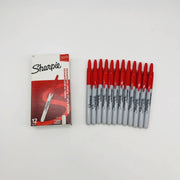 Sharpie 32702 Red Marker Fine Point Retractable No Cap Permanent 12 Count 11