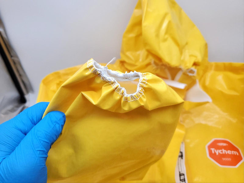 Dupont Tychem 9000 Hazmat Coverall Suit XL Hooded Yellow BR127TYLXL000200 Pack 2 5