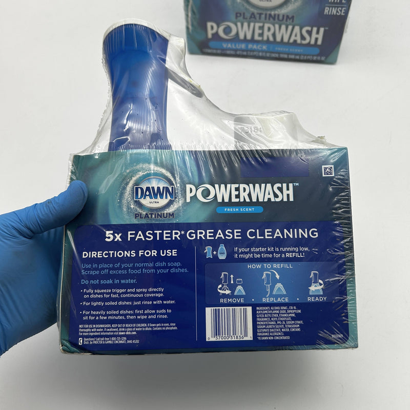 Dawn Powerwash Spray Dish Soap Platinum Value Pack 32oz Fresh Scent Lot of 5pks