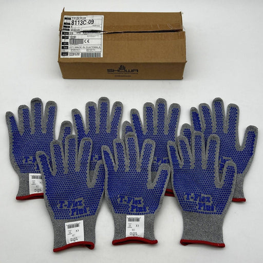 Showa 8113C Cut Resistant Gloves Size 9 Large T-Flex Plus Dotted Ambi 7ct 1