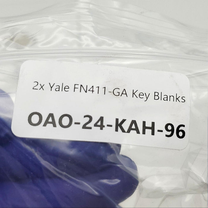 2x Yale FN411-GA Key Blanks GA Keyway Hotel Master Key 7-1/2 Pin Nickel Silver 3