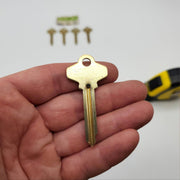5x Schlage Key Blanks 35-182 Wafer Gold Tone Original USA Made NOS 2