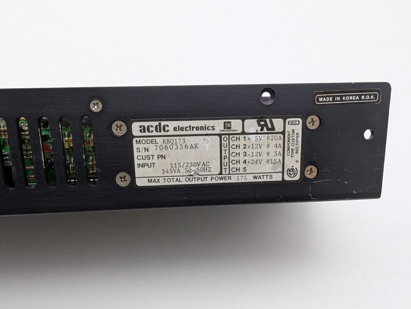 ACDC Electronics RBQ173 Power Supply 115/230 VAC 175 Watts 7